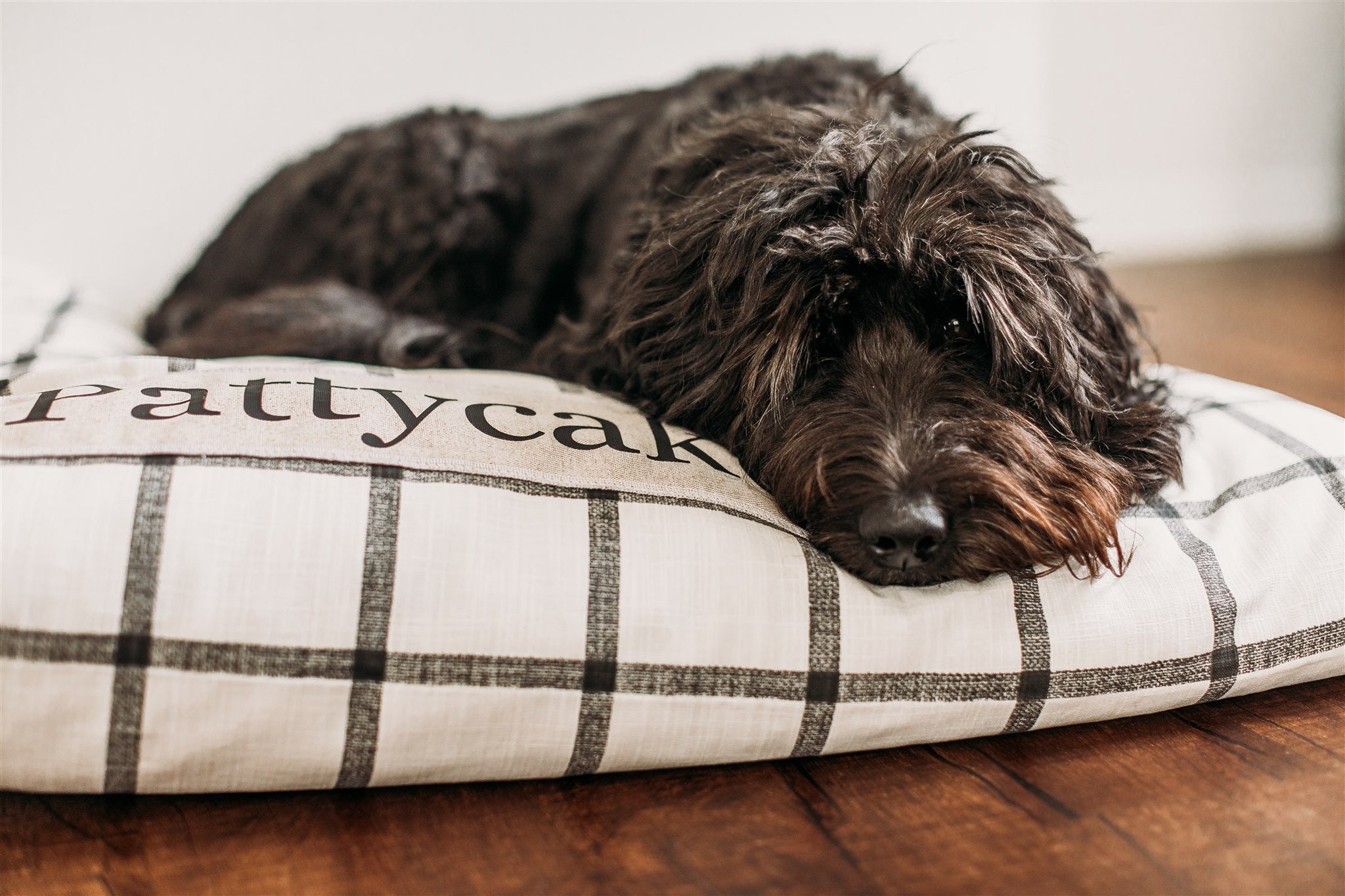 Personalized Plaid Dog Bed Cover in Various Sizes