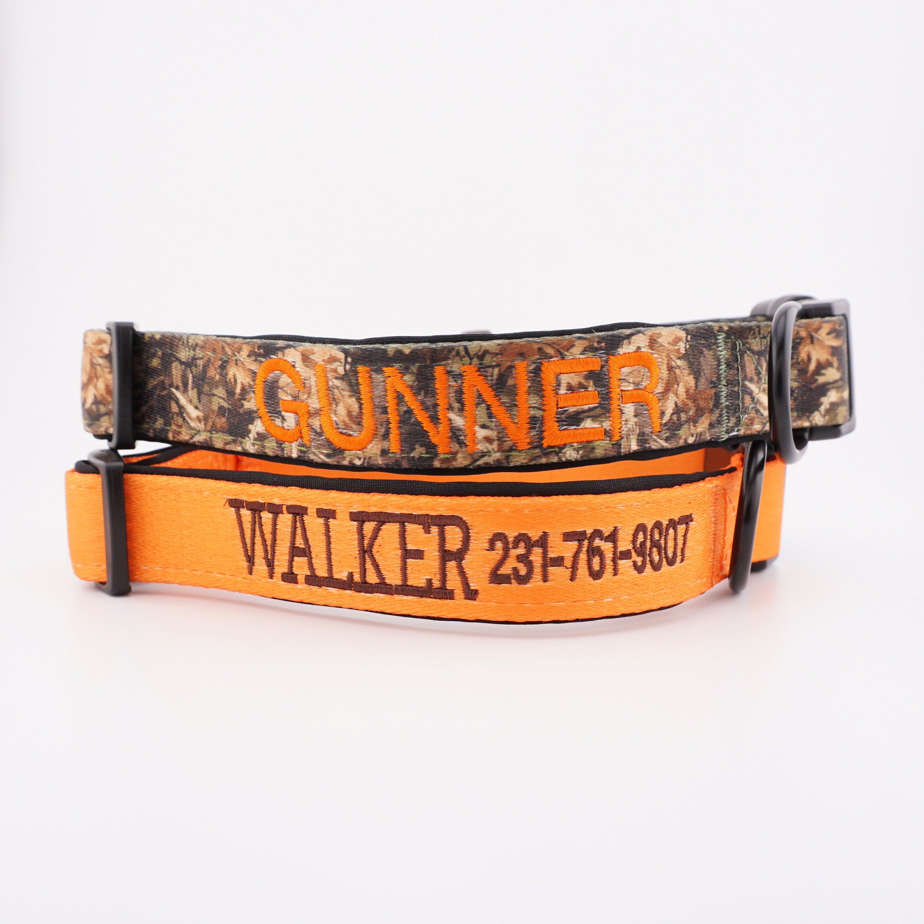 Personalized Embroidered Dog Collars - Custom Camo Designs