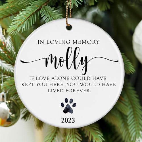 Paw Print Personalized Pet Memorial Christmas Ornament