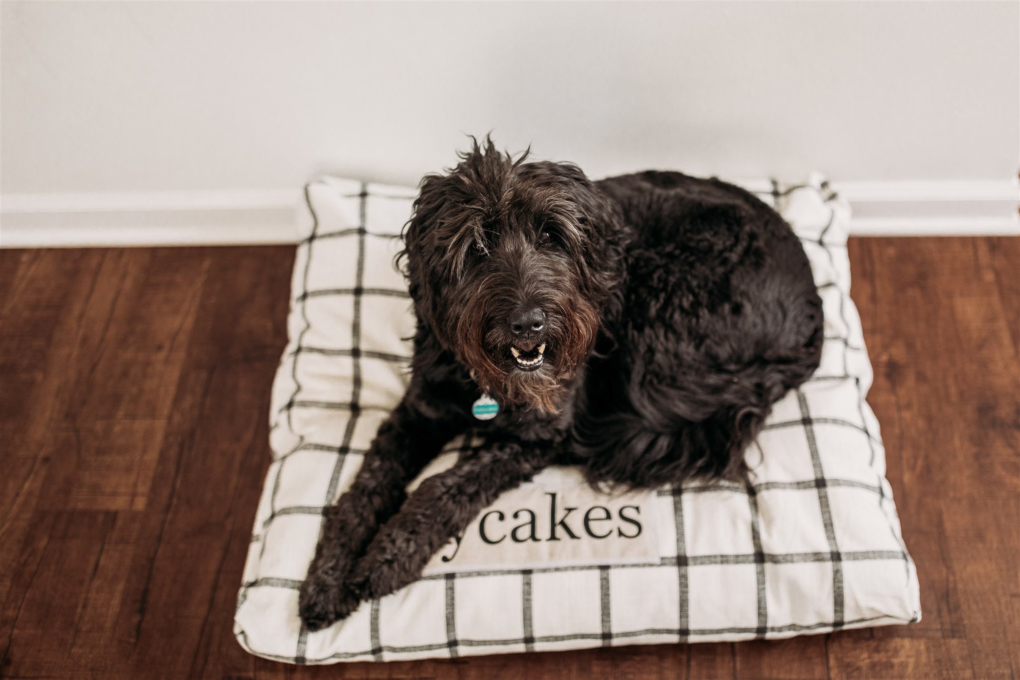 Personalized Plaid Dog Bed Cover in Various Sizes