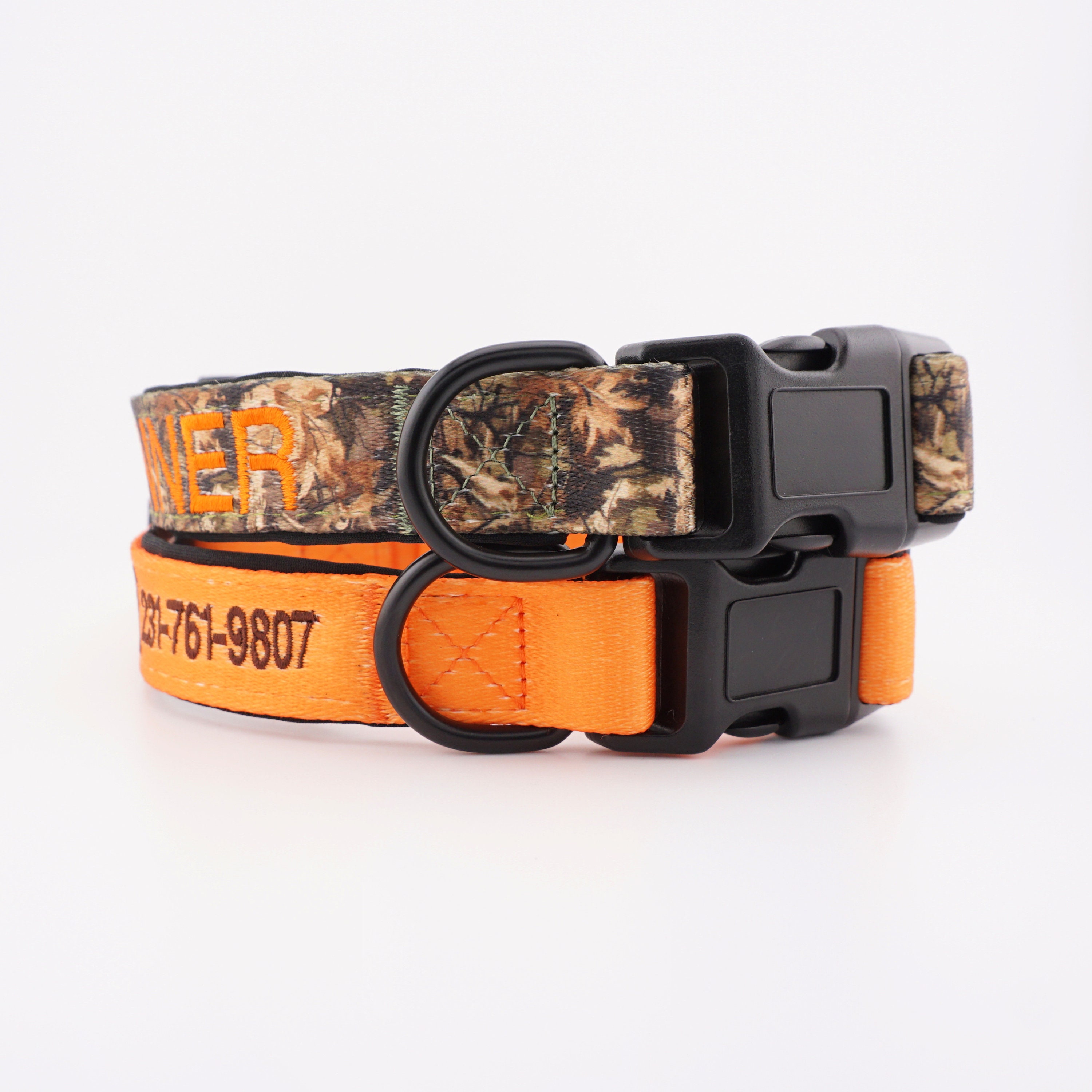 Personalized Embroidered Dog Collars - Custom Camo Designs