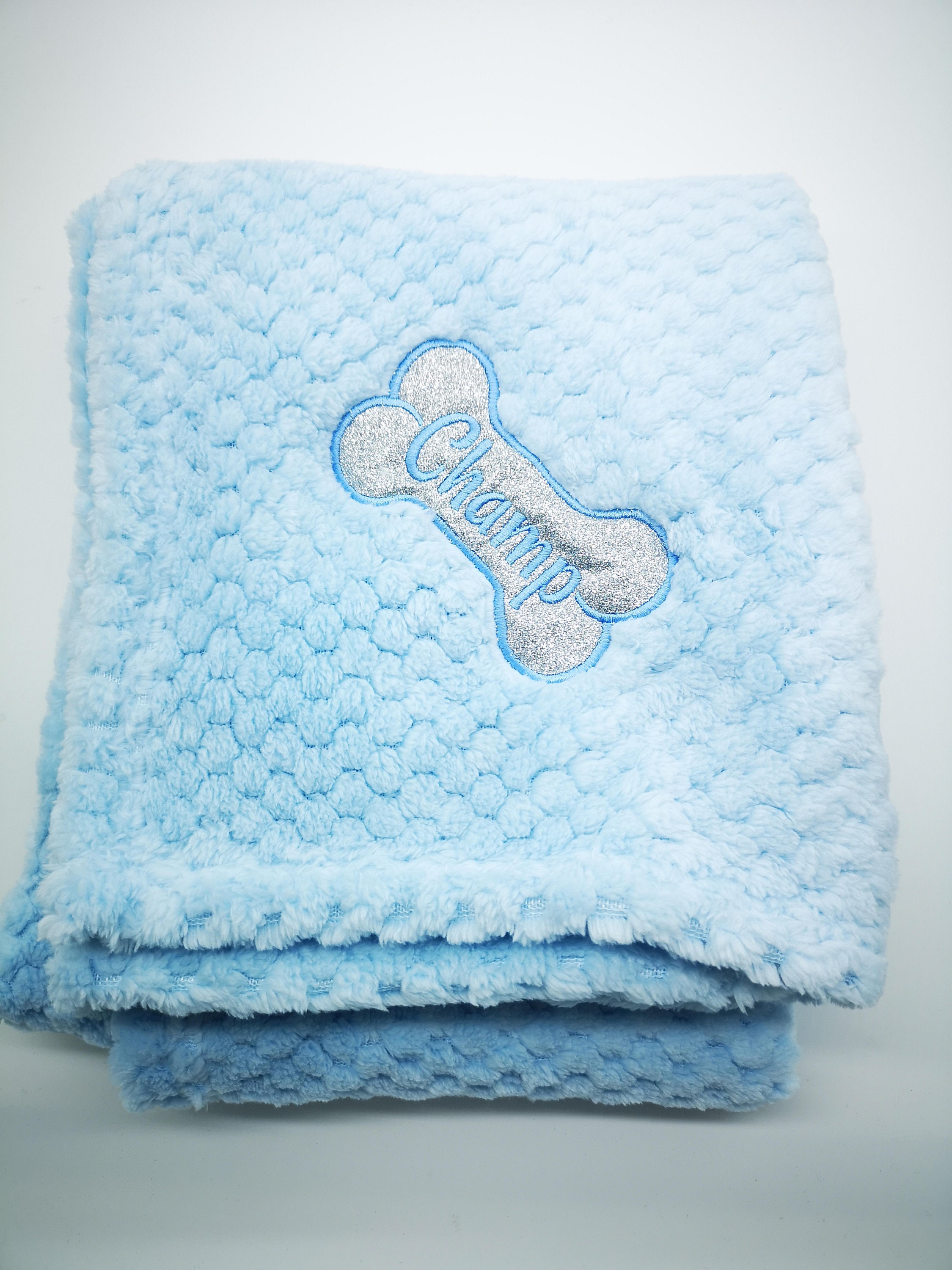 Sparkly Personalized Glitter Bone Blanket for Dogs - 5 Colors