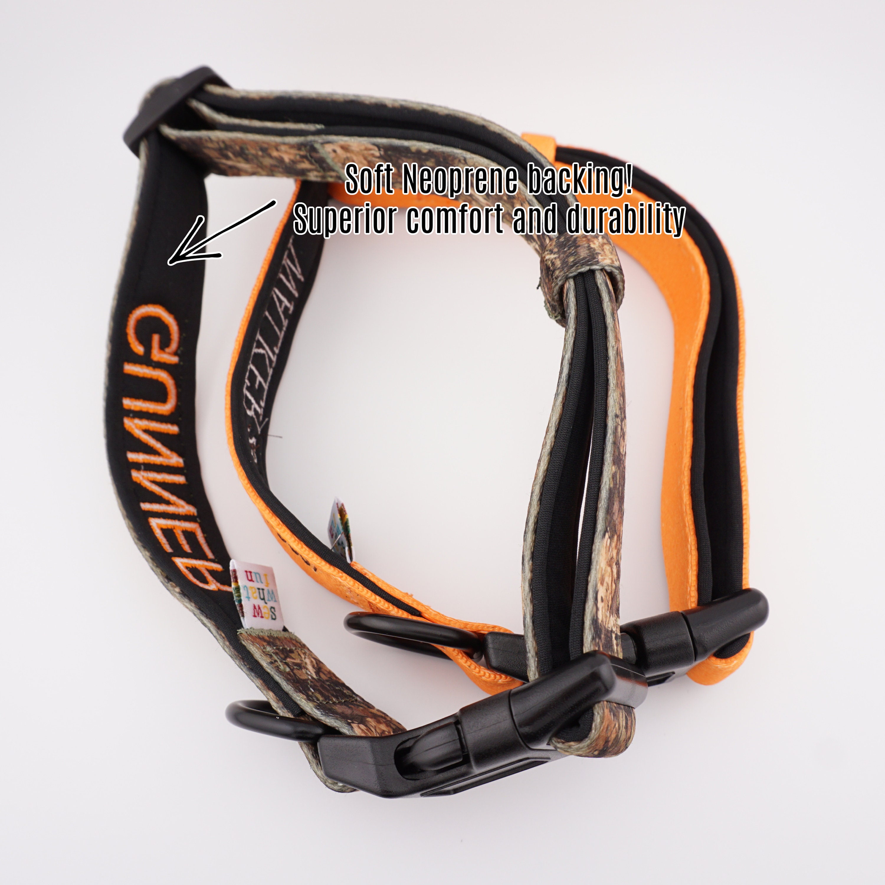 Personalized Embroidered Dog Collars - Custom Camo Designs