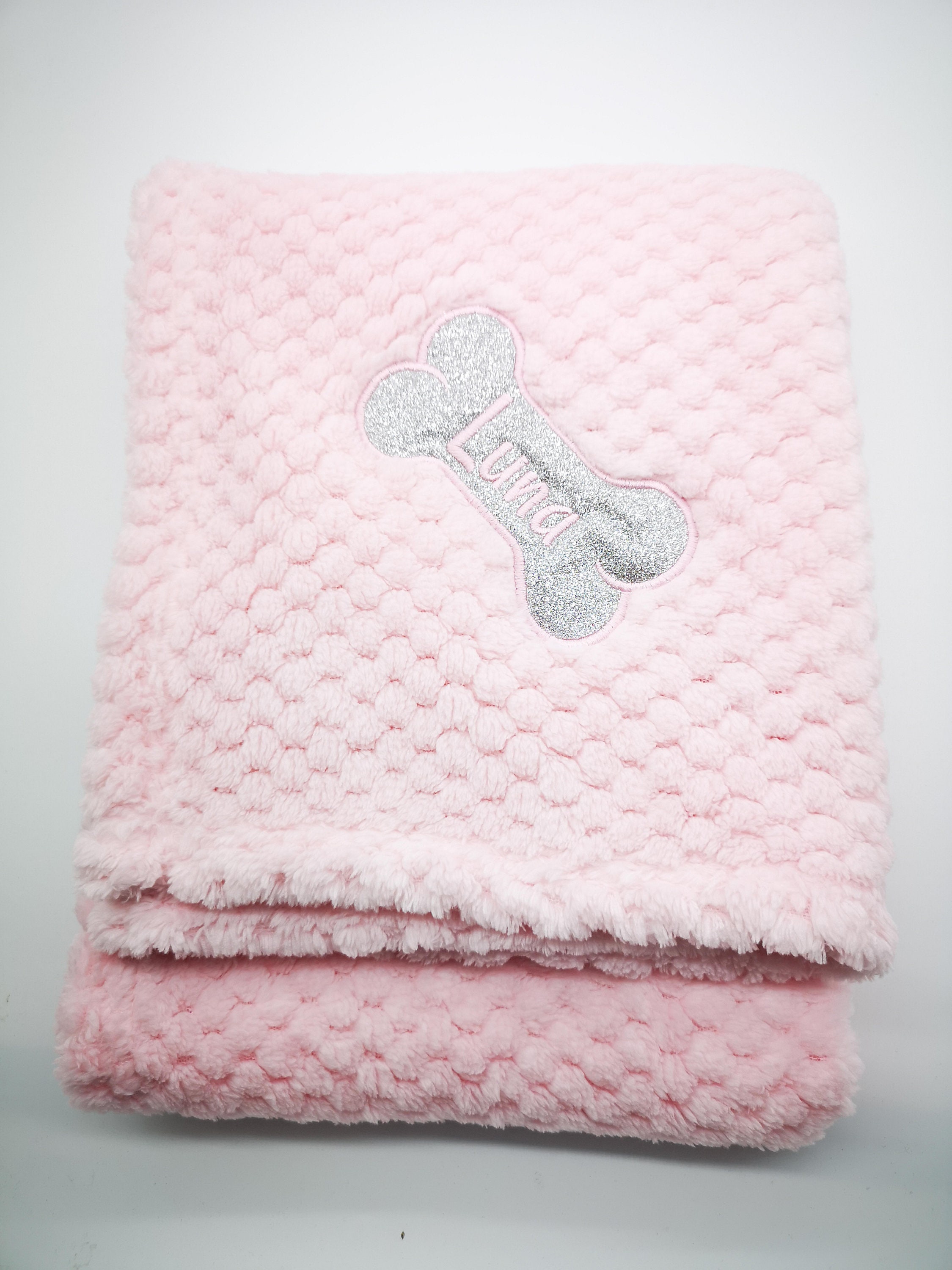 Sparkly Personalized Glitter Bone Blanket for Dogs - 5 Colors