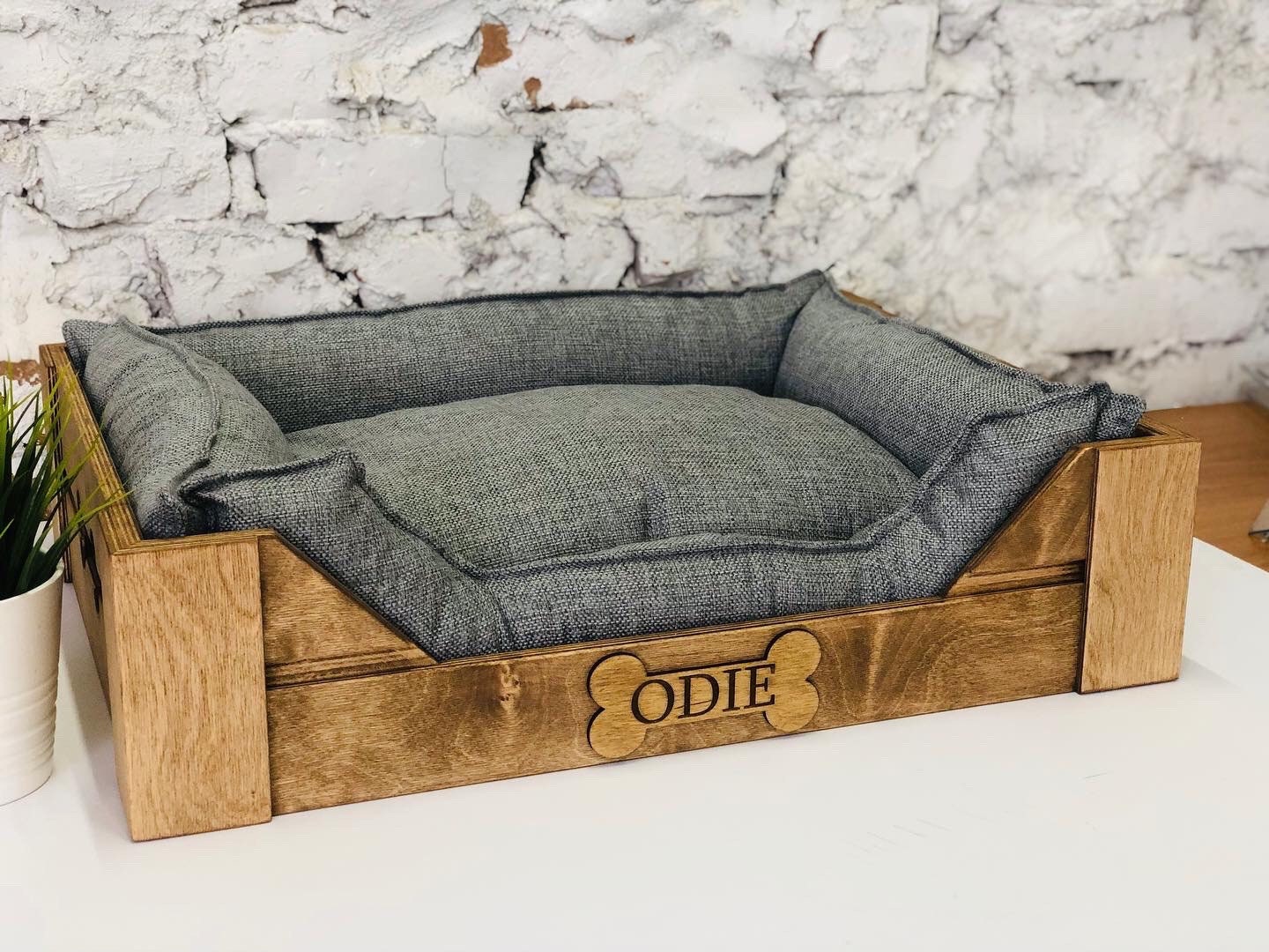 Wood wicker bed for dogs, cats; sofa, furniture