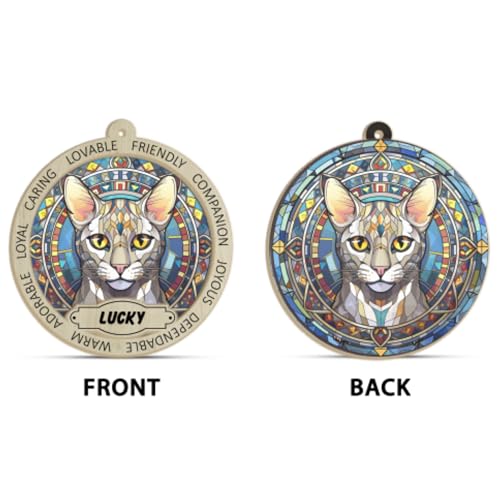 Custom Egyptian Mau Cat Memorial Suncatcher Keepsake