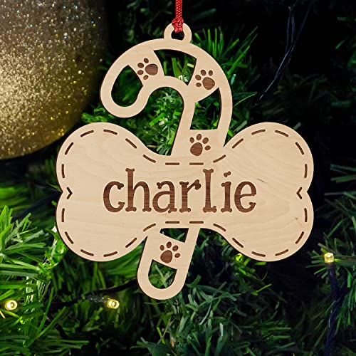 Custom Laser Engraved Dog Bone Christmas Ornaments