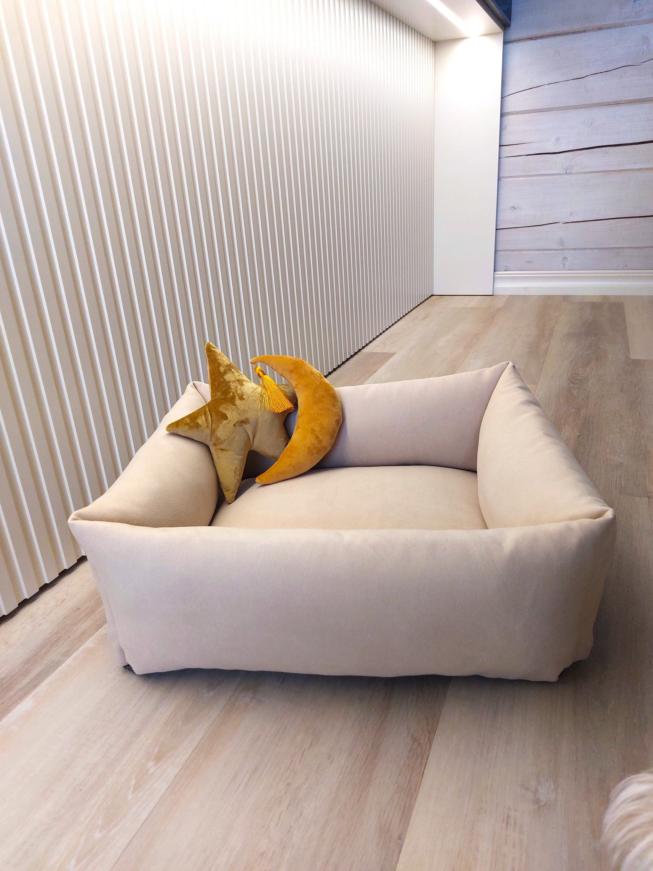 Luxury Handmade Beige Pet Bed - Custom Sizes