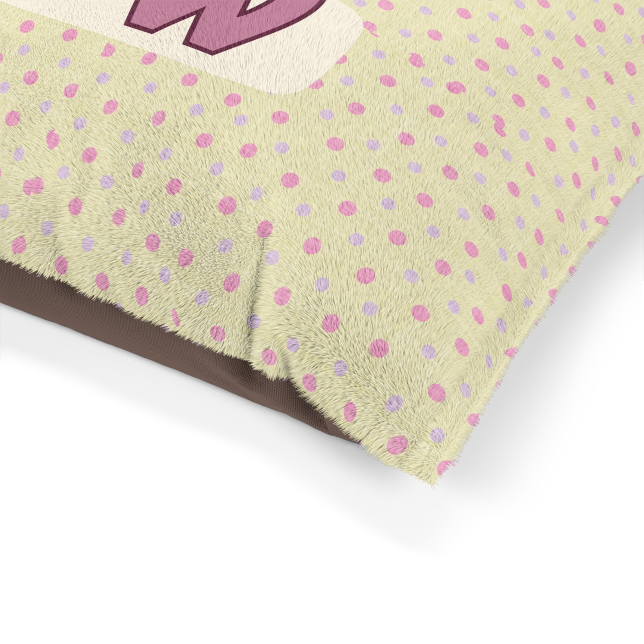 Personalized Dog Pillow - Green Dainty Dots CustomizedName