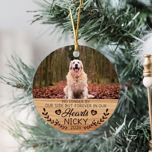 Personalized Dog Christmas Photo Ornament - Pet Memorial Ornament