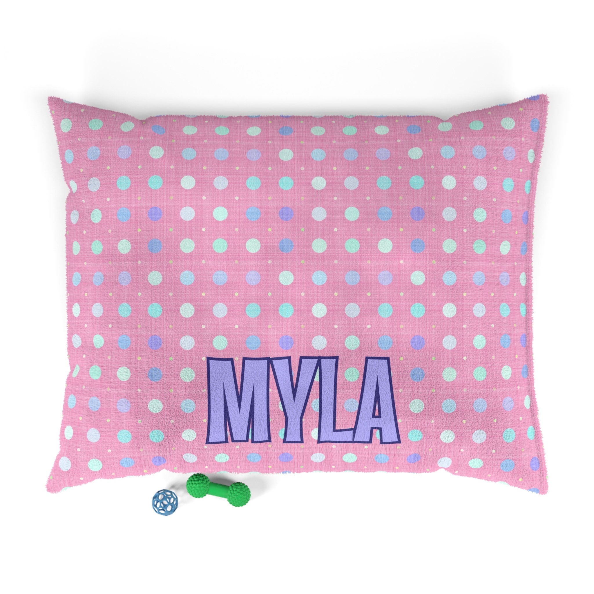 Pink Polka Posh Dog Pillow - Personalized Plush Bed