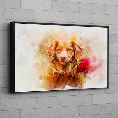 Awesometik Custom Pet Portrait Pet Lovers Gift Dog Watercolor Personalized Pet Portrait Mom Gift