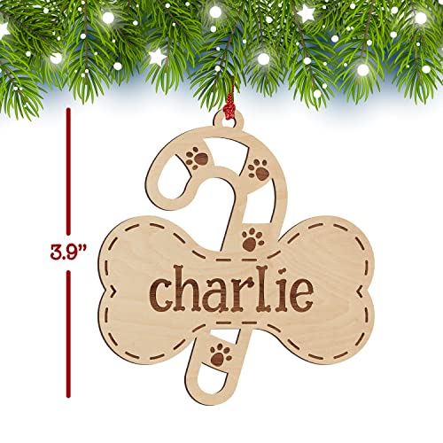 Custom Laser Engraved Dog Bone Christmas Ornaments