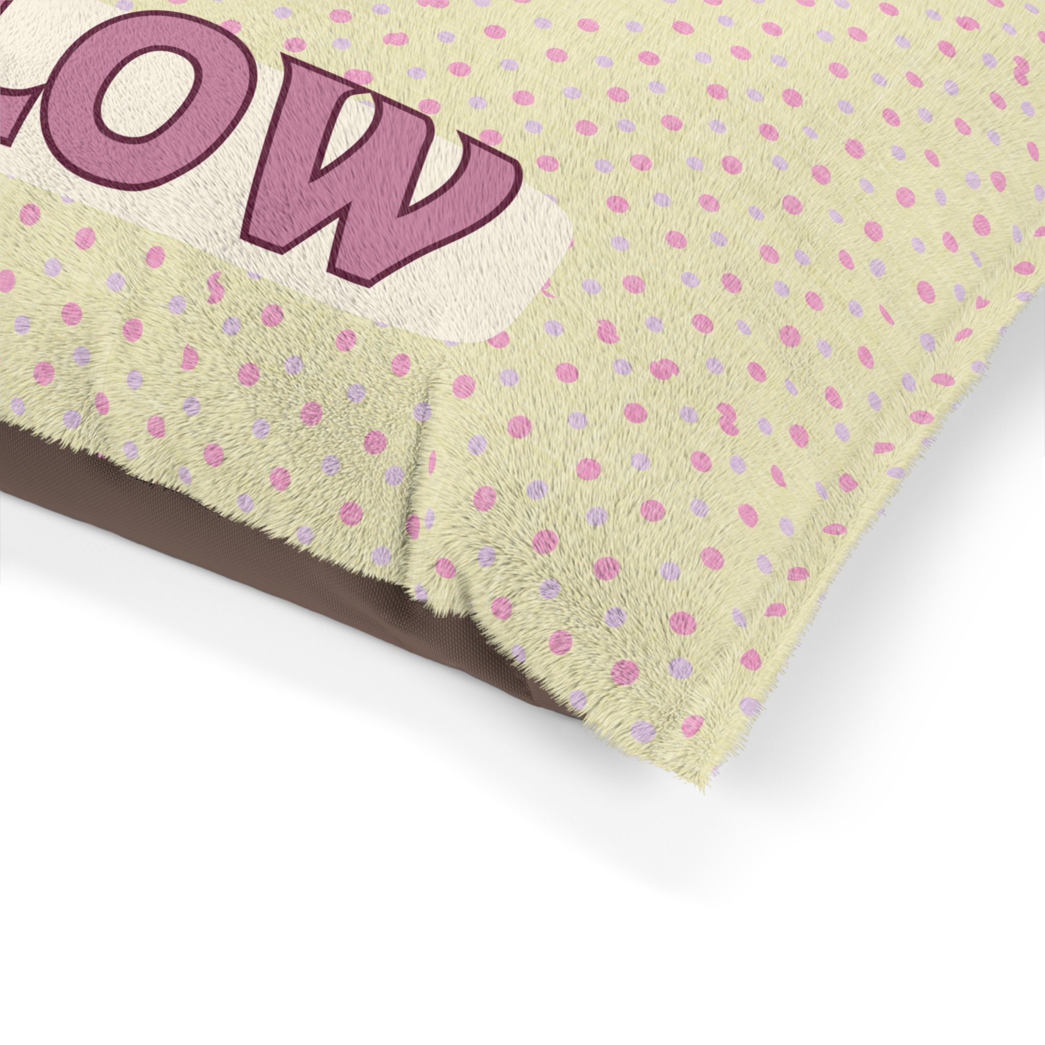 Personalized Dog Pillow - Green Dainty Dots CustomizedName