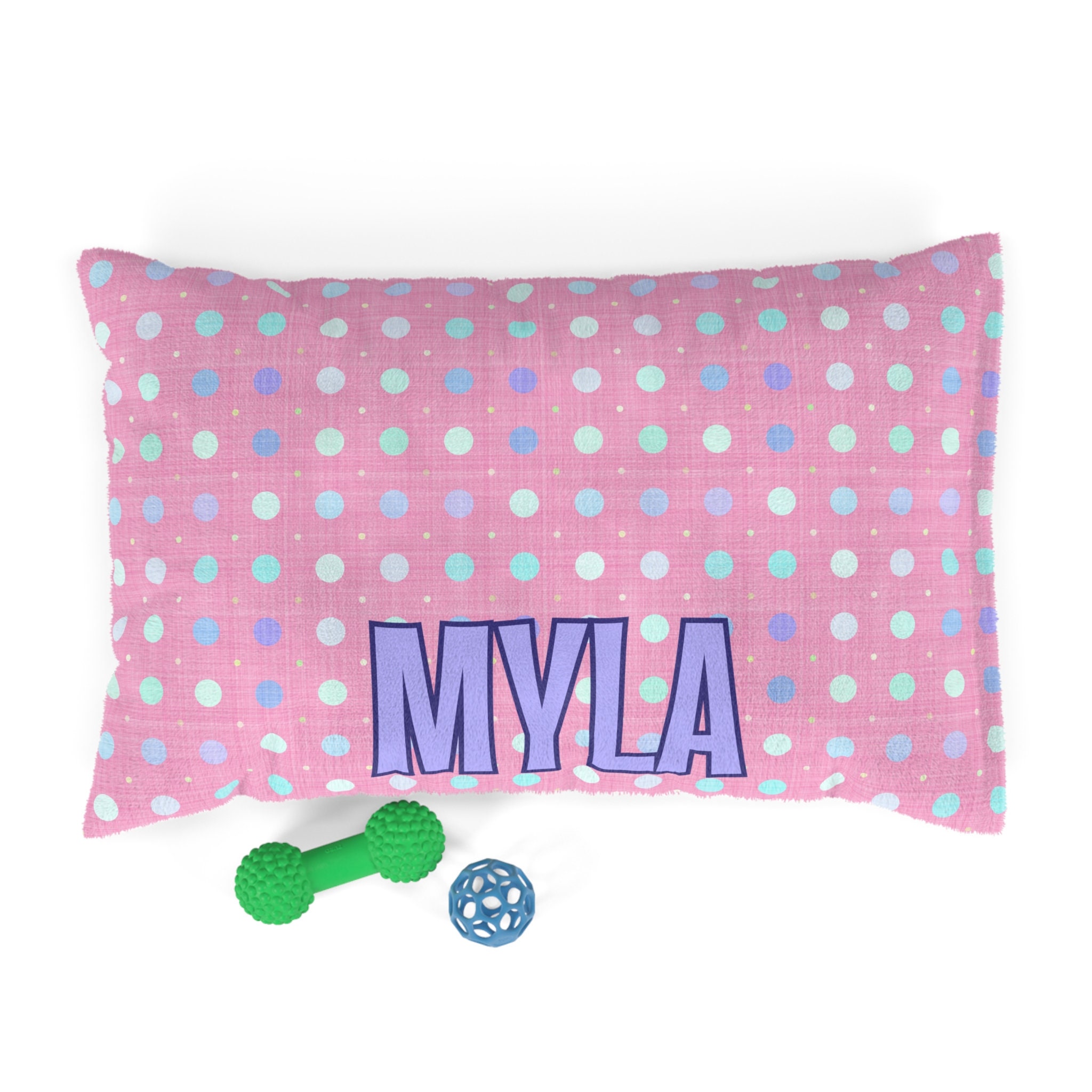 Pink Polka Posh Dog Pillow - Personalized Plush Bed