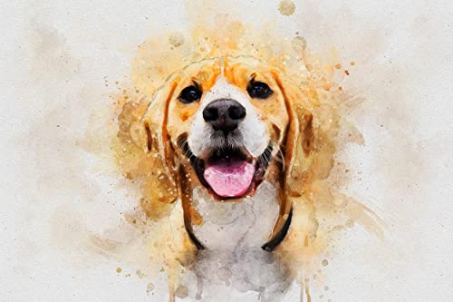 Awesometik Custom Pet Portrait Pet Lovers Gift Dog Watercolor Personalized Pet Portrait Mom Gift