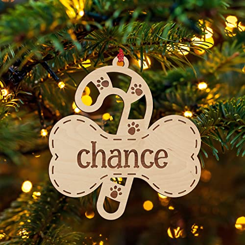 Custom Laser Engraved Dog Bone Christmas Ornaments