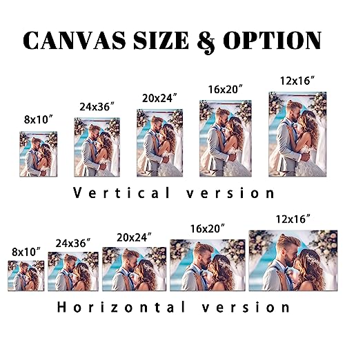 Custom Canvas Prints With Your Photos with Wood Frame Personalized Picture Wall Art HD Digital Print Unique Photo Gifts for Friends Lover Pet Family Mom Dad Customized Poster Prints Home Decor 8"x10"