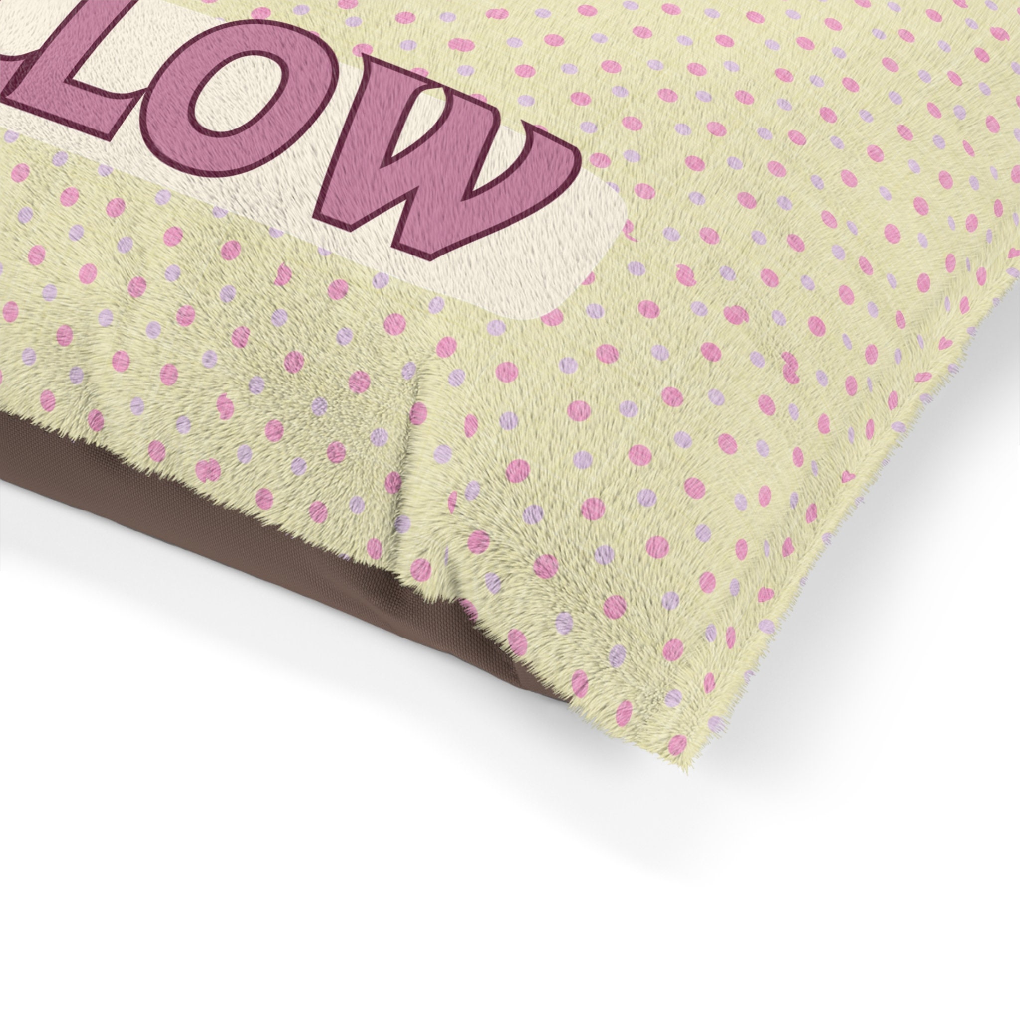 Personalized Dog Pillow - Green Dainty Dots CustomizedName