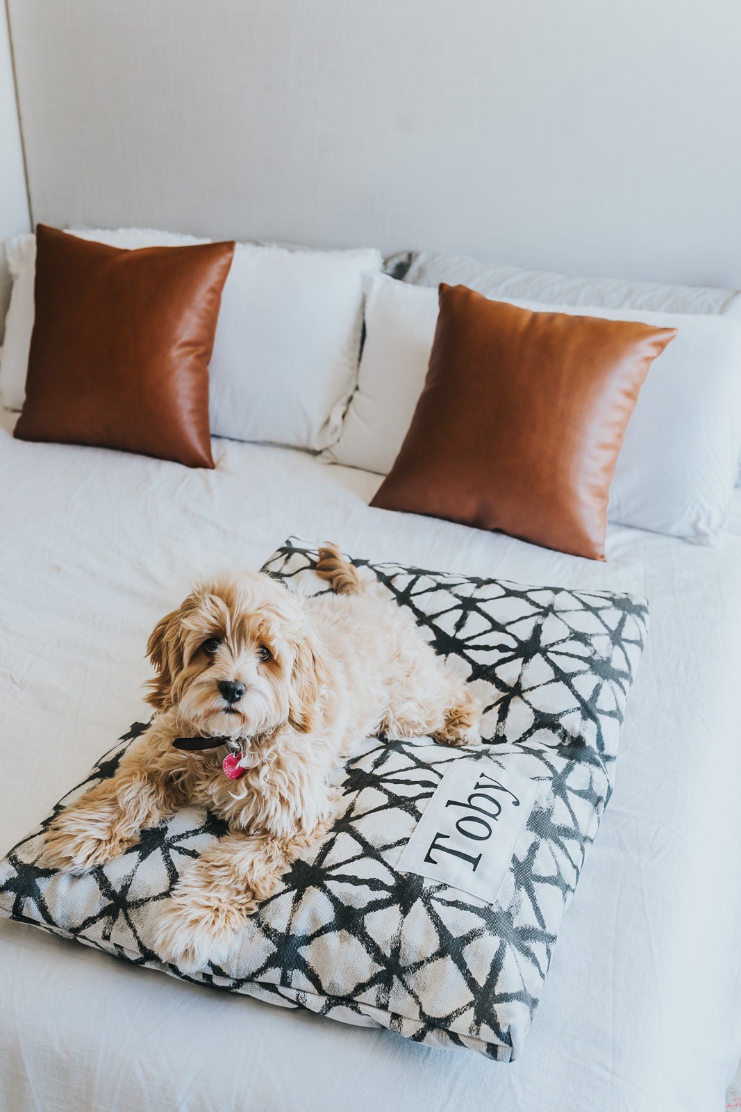 Boho Farmhouse Custom Dog Bed with Washable Cover