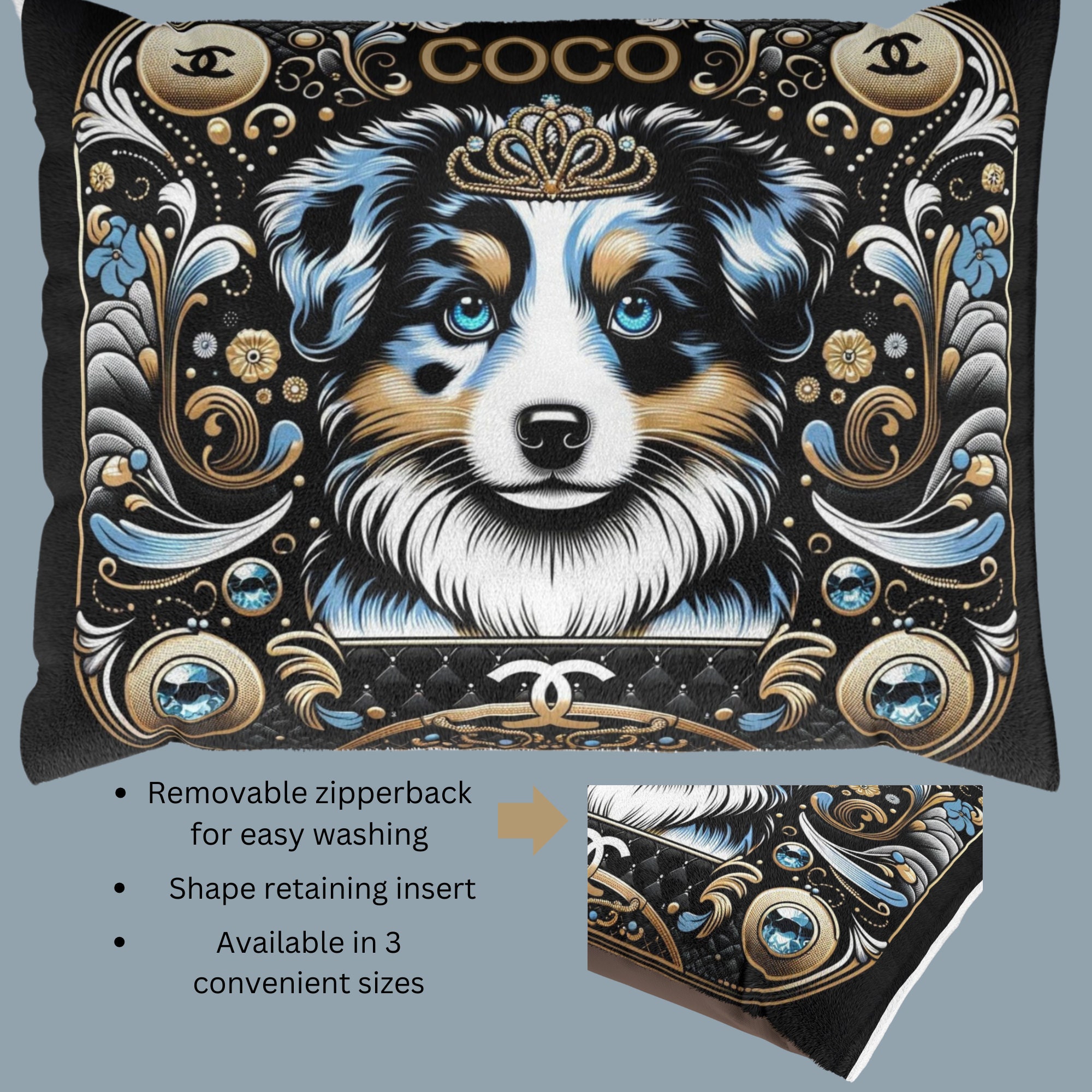 Customizable Dog Bed in Regal Designs, 3 Sizes