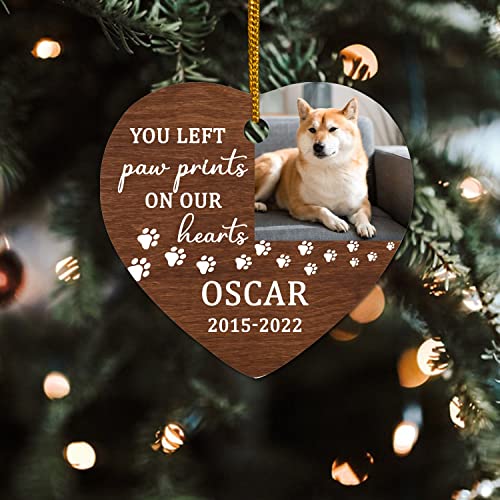 Custom Pet Memorial Christmas Ornament with Photo Print