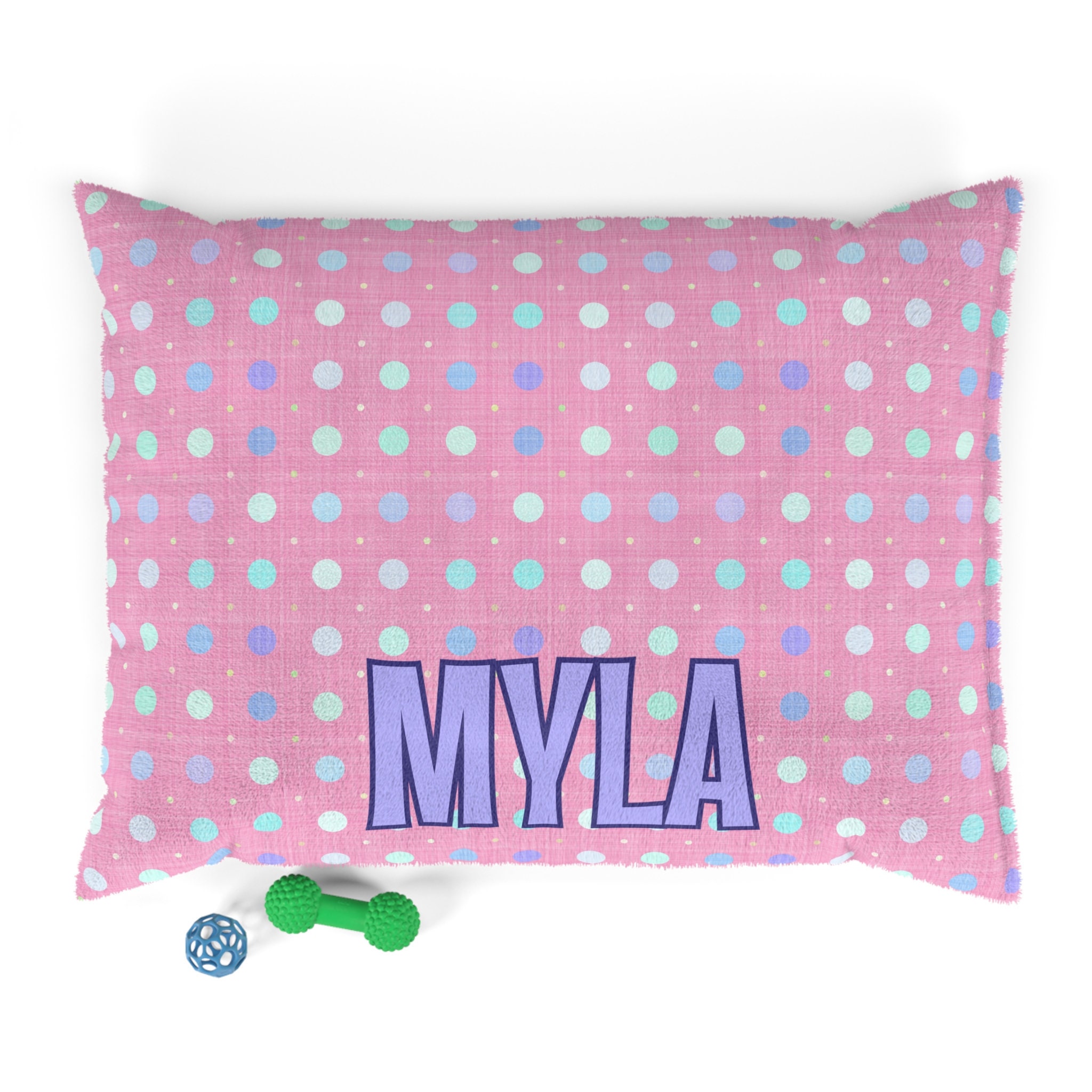 Pink Polka Posh Dog Pillow - Personalized Plush Bed