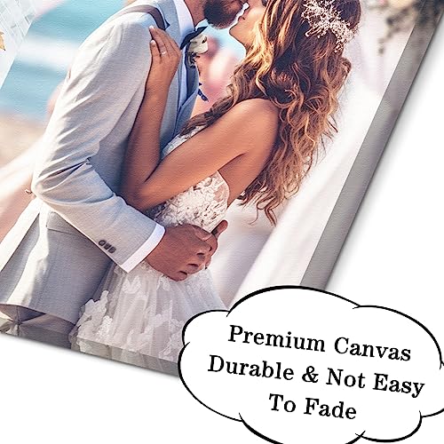 Custom Canvas Prints With Your Photos with Wood Frame Personalized Picture Wall Art HD Digital Print Unique Photo Gifts for Friends Lover Pet Family Mom Dad Customized Poster Prints Home Decor 8"x10"