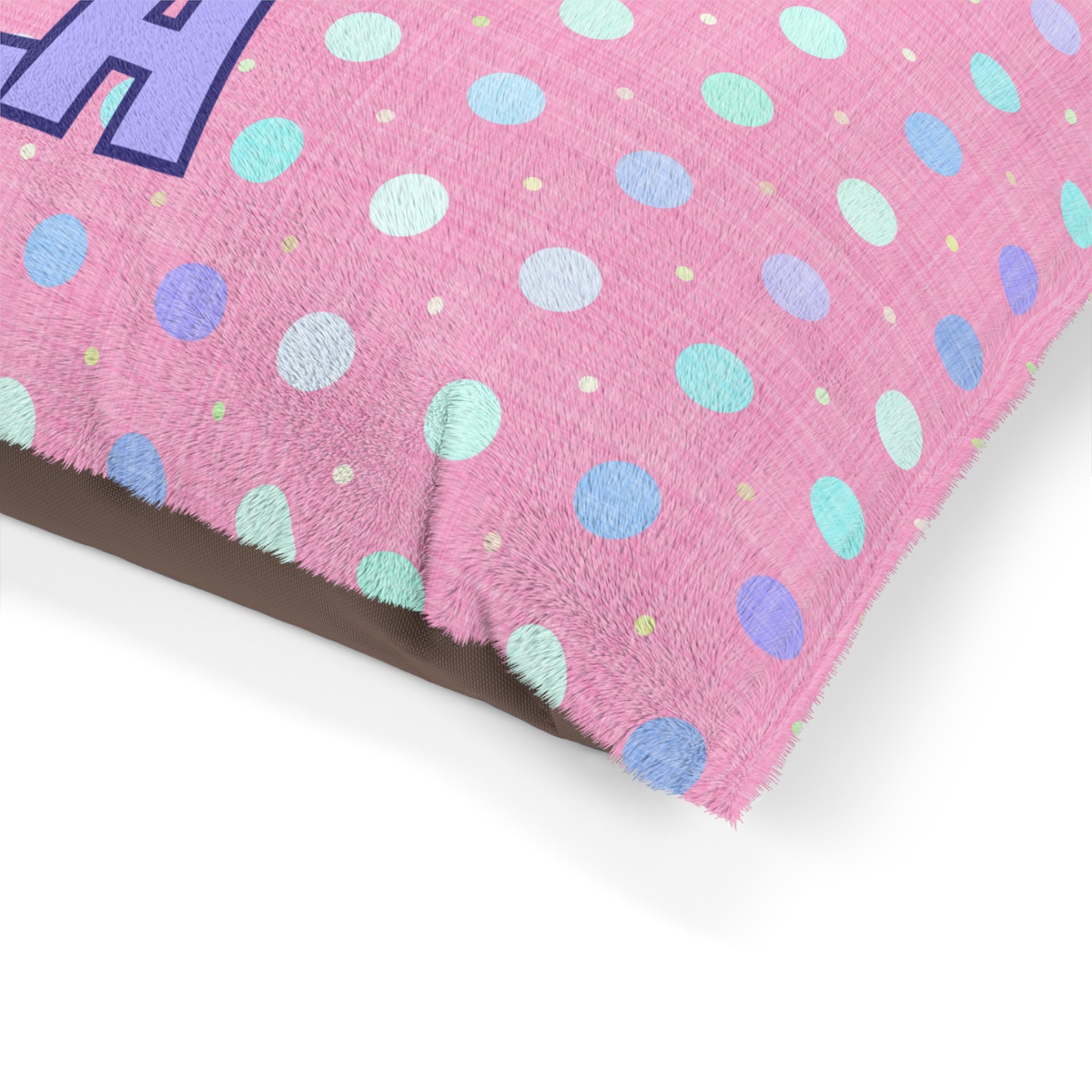 Pink Polka Posh Dog Pillow - Personalized Plush Bed