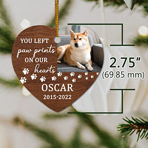 Custom Pet Memorial Christmas Ornament with Photo Print