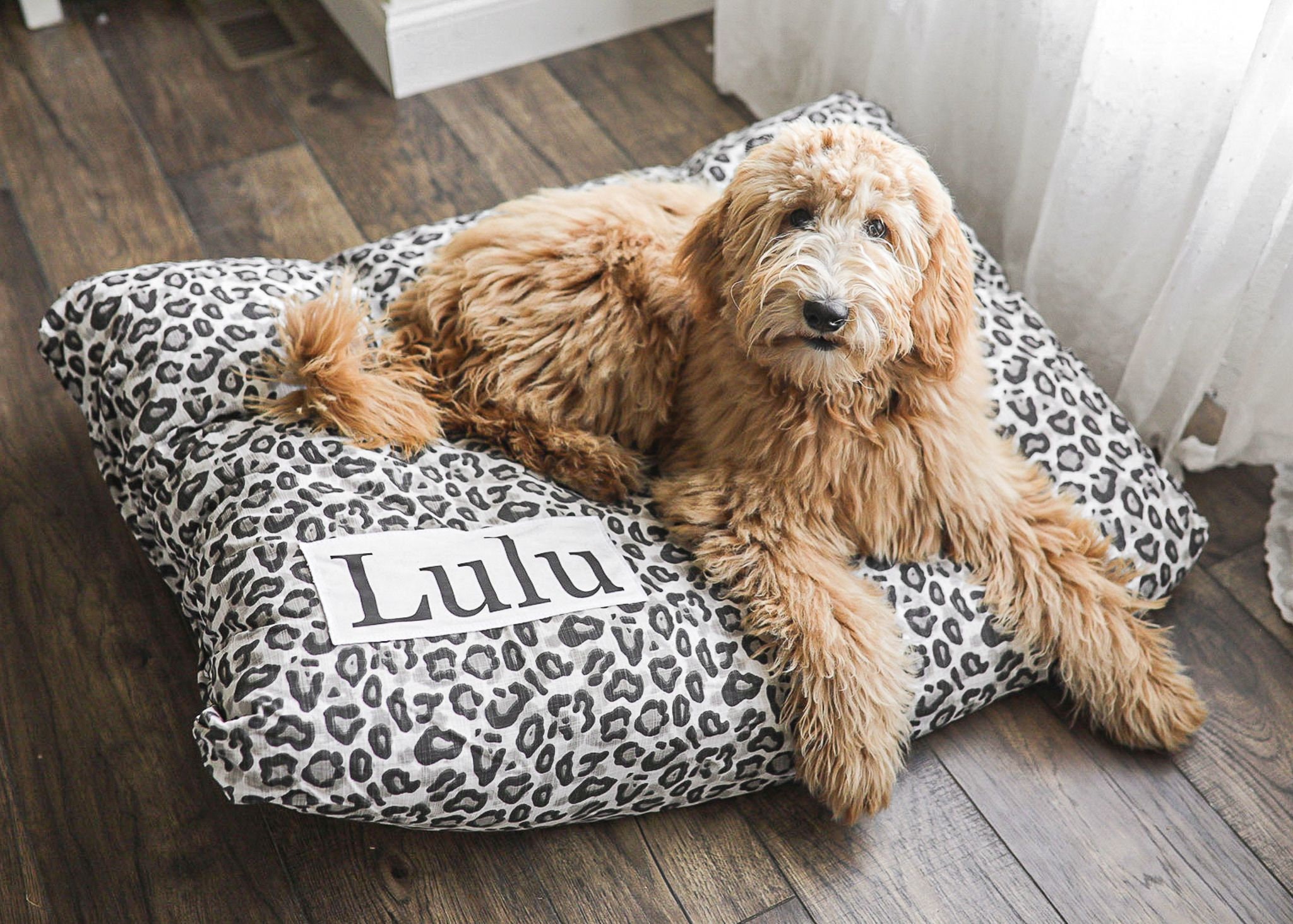 Leopard Print Personalized Washable Dog Bed Cover - ALL SIZES