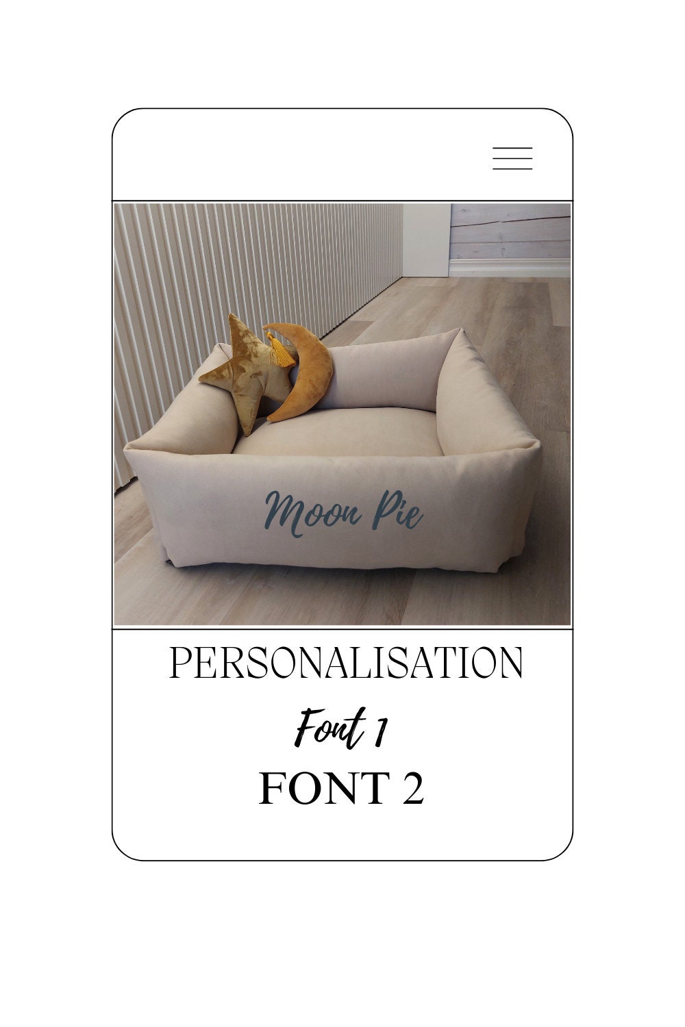 Luxury Handmade Beige Pet Bed - Custom Sizes