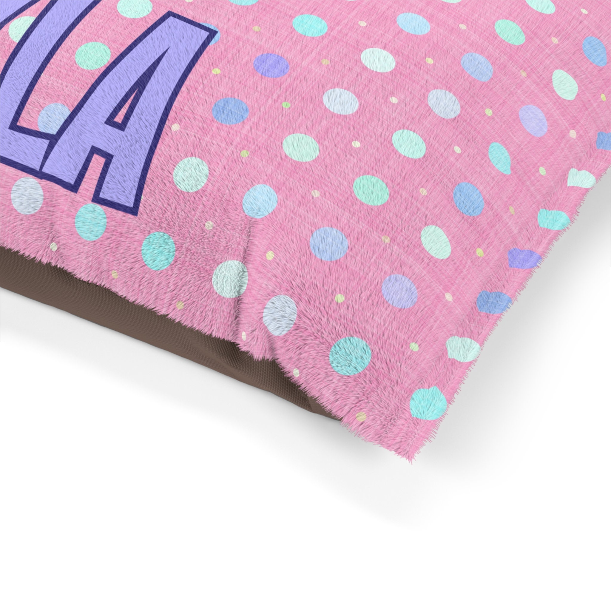 Pink Polka Posh Dog Pillow - Personalized Plush Bed