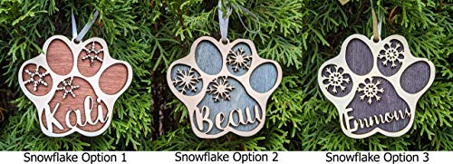 Custom Pet's Name Paw Print Christmas Ornament