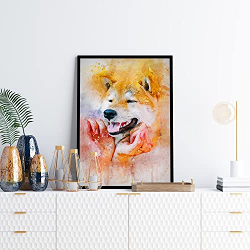 Awesometik Custom Pet Portrait Pet Lovers Gift Dog Watercolor Personalized Pet Portrait Mom Gift