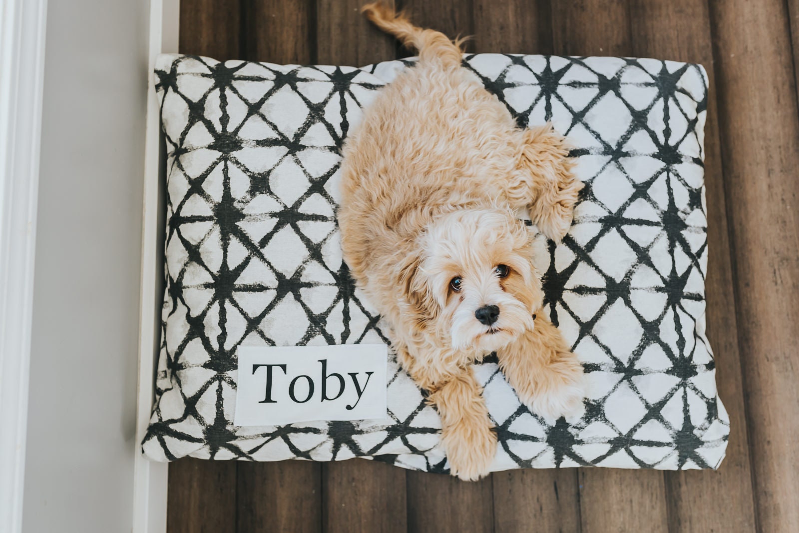 Boho Farmhouse Custom Dog Bed with Washable Cover