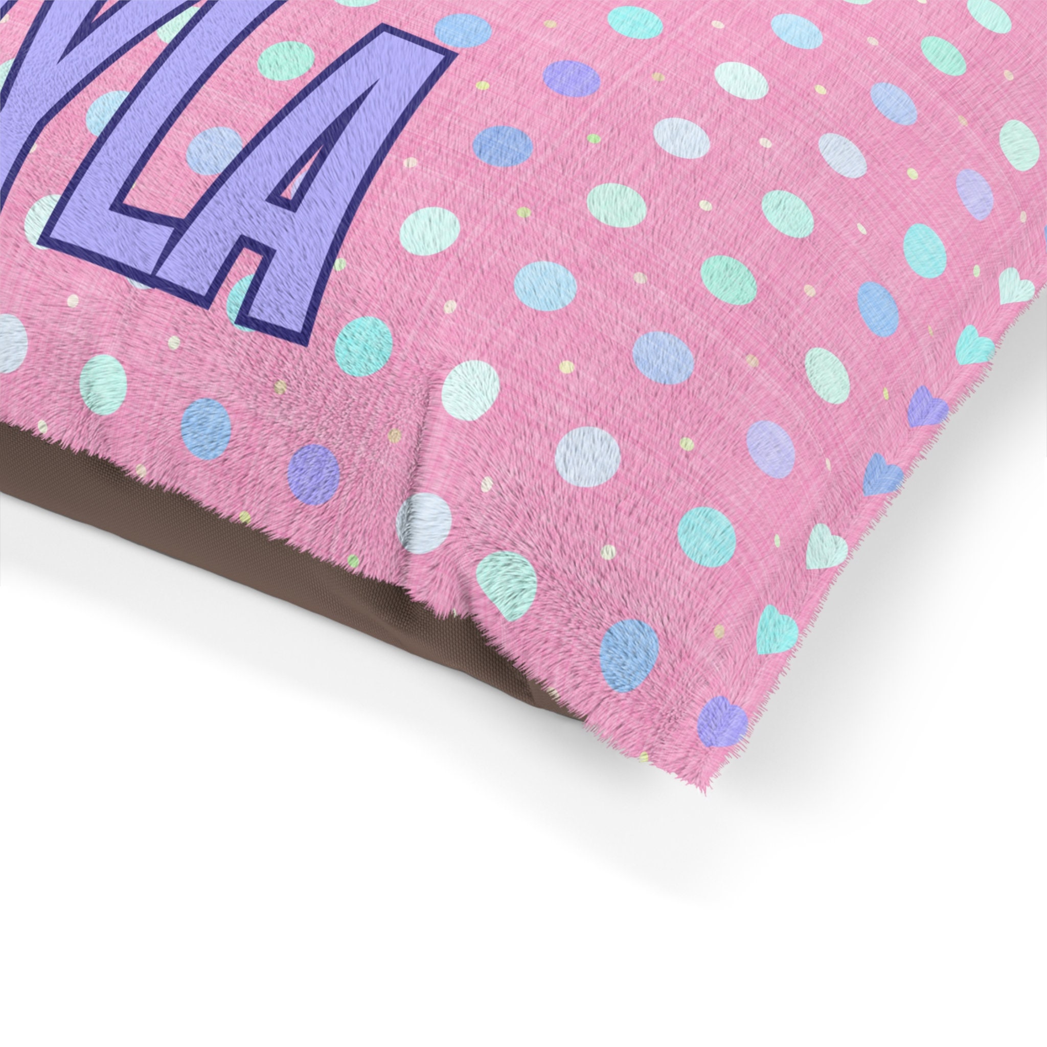 Pink Polka Posh Dog Pillow - Personalized Plush Bed