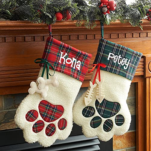 Custom Dog Paw Stocking with Pet's Name