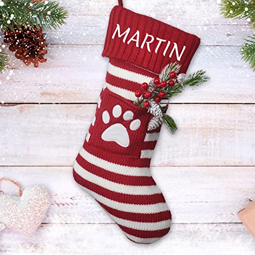 Personalized Knitted Christmas Stocking with custom name