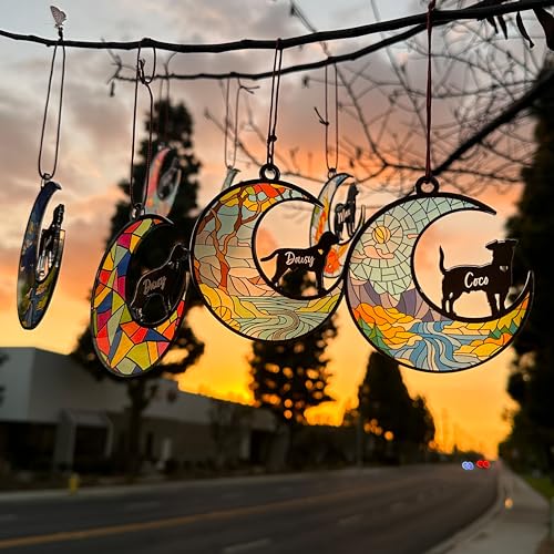 Custom Dog Memorial Suncatcher with Personalized Name