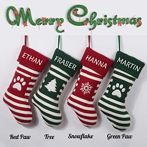 Personalized Knitted Christmas Stocking with custom name