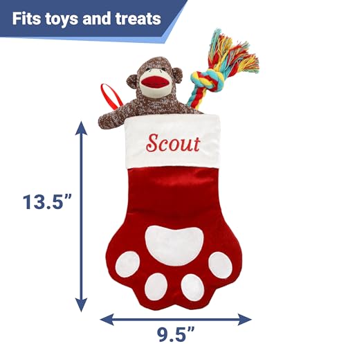 Personalized Paw-shaped Christmas Stocking for Dogs and Cats