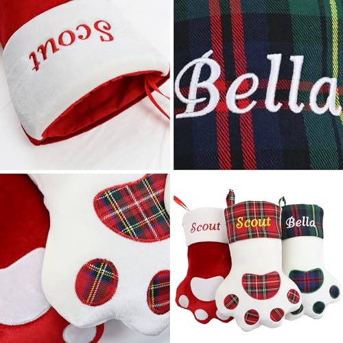 Personalized Paw-shaped Christmas Stocking for Dogs and Cats