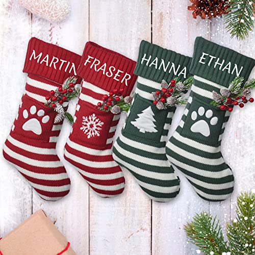 Personalized Knitted Christmas Stocking with custom name