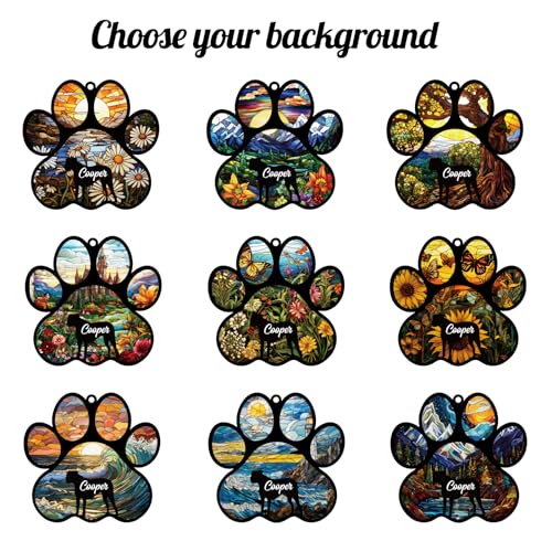 Personalized Dog Memorial Suncatcher Ornament with Name & Text