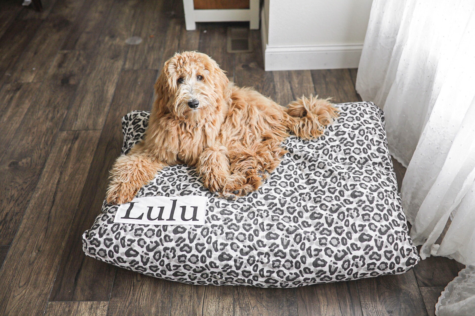 Leopard Print Personalized Washable Dog Bed Cover - ALL SIZES