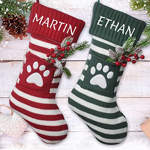 Personalized Knitted Christmas Stocking with custom name