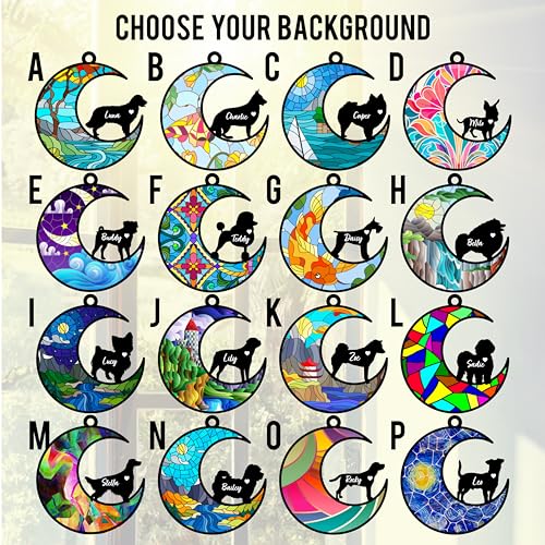 Custom Dog Memorial Suncatcher with Personalized Name