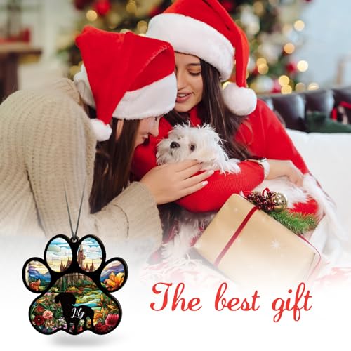 Personalized Dog Memorial Suncatcher Ornament with Name & Text