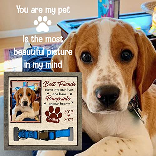 Pawfect House 9x9in Dog Memorial Picture Frame, Personalized Custom Pet Loss Sign, Collar Frame - Sympathy Gift, Pet Memorial Gifts, Dog Memorial Gifts For Loss Of Dog, Pet Loss Gifts